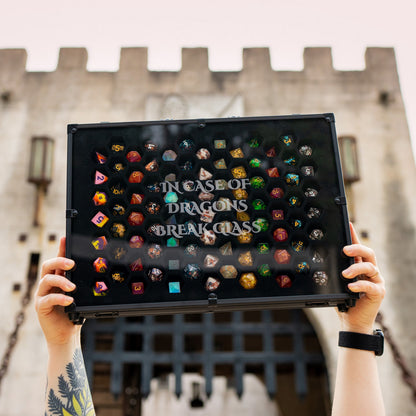 In Case Of Dragons Break Glass | 26 Set Capacity | Plexi Glass Chest of Hoarding Dice Display Case