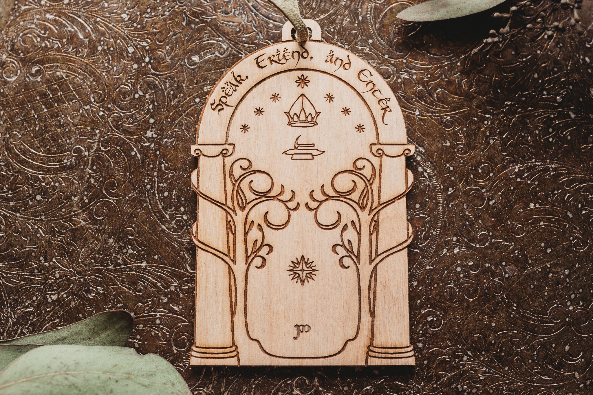 Speak Friend and Enter | Wooden Ornament - Emberglow Gaming