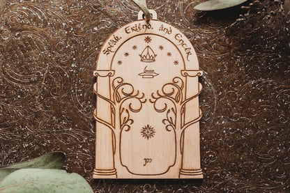 Speak Friend and Enter | Wooden Ornament - Emberglow Gaming