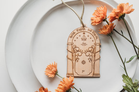 Speak Friend and Enter | Wooden Ornament - Emberglow Gaming