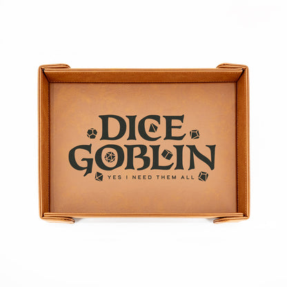 Dice Goblin | LG Magnetic Vegan Leather Dice Tray (Rectangular)
