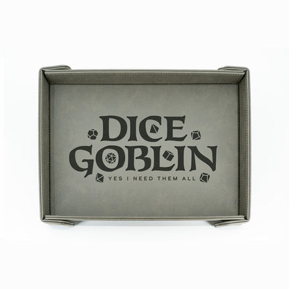 Dice Goblin | LG Magnetic Vegan Leather Dice Tray (Rectangular)