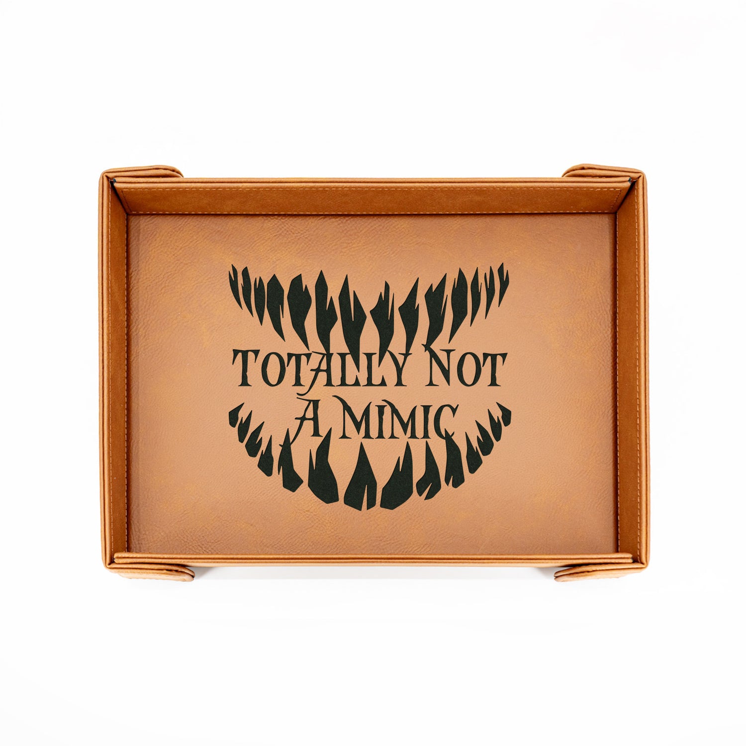 Totally Not a Mimic | LG Magnetic Vegan Leather Dice Tray (Rectangular)