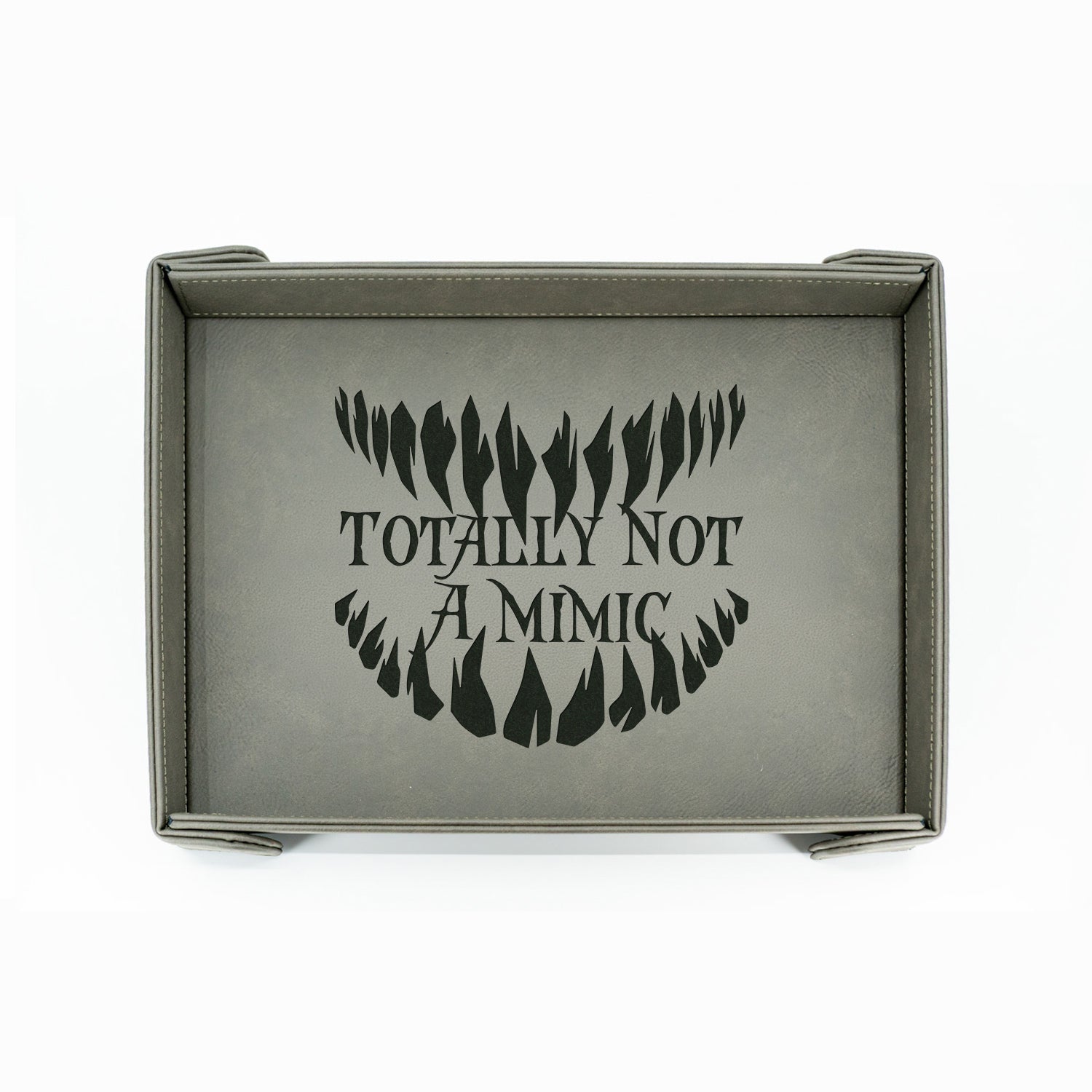 Totally Not a Mimic | LG Magnetic Vegan Leather Dice Tray (Rectangular)