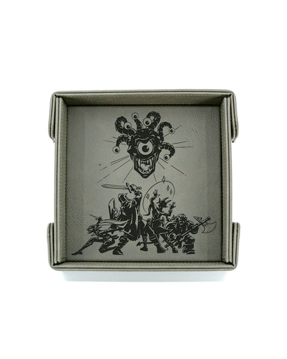 Deadly Encounter | SM Magnetic Vegan Leather Dice Tray (Square)