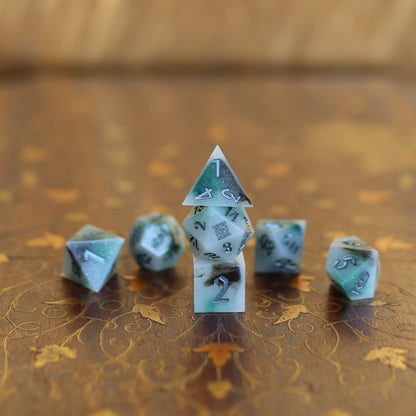 Tank Tolman | Infected Snow | 7 Piece Sharp Edge Dice Set