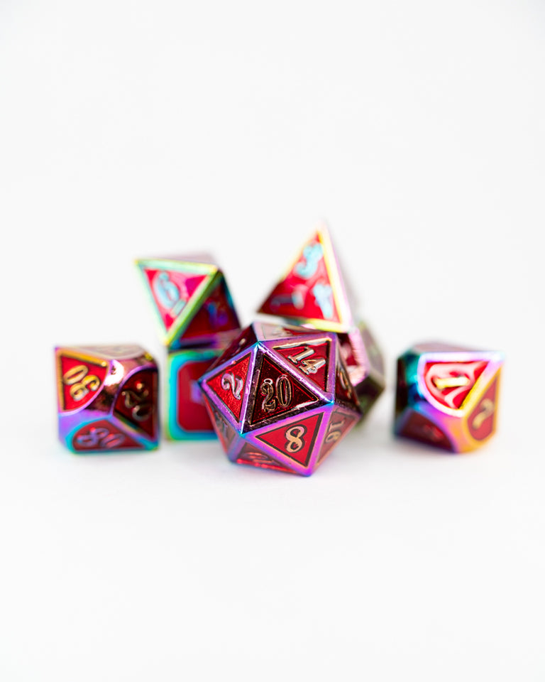 Feyforge | 7 Piece Metal Dice Set - Emberglow Gaming