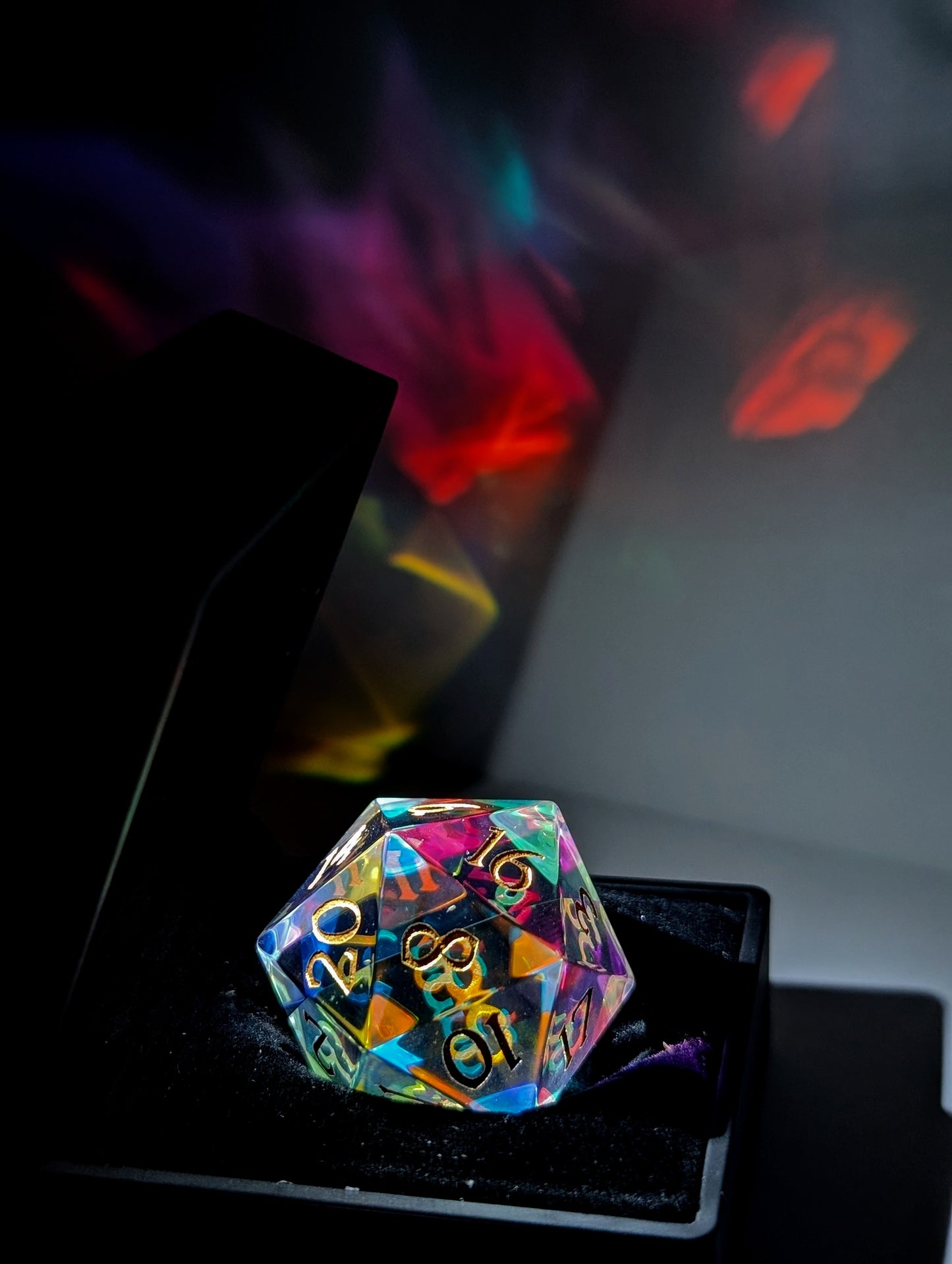 Divine Fire | Infinity Prism Glass | Single 33MM D20 - Emberglow Gaming