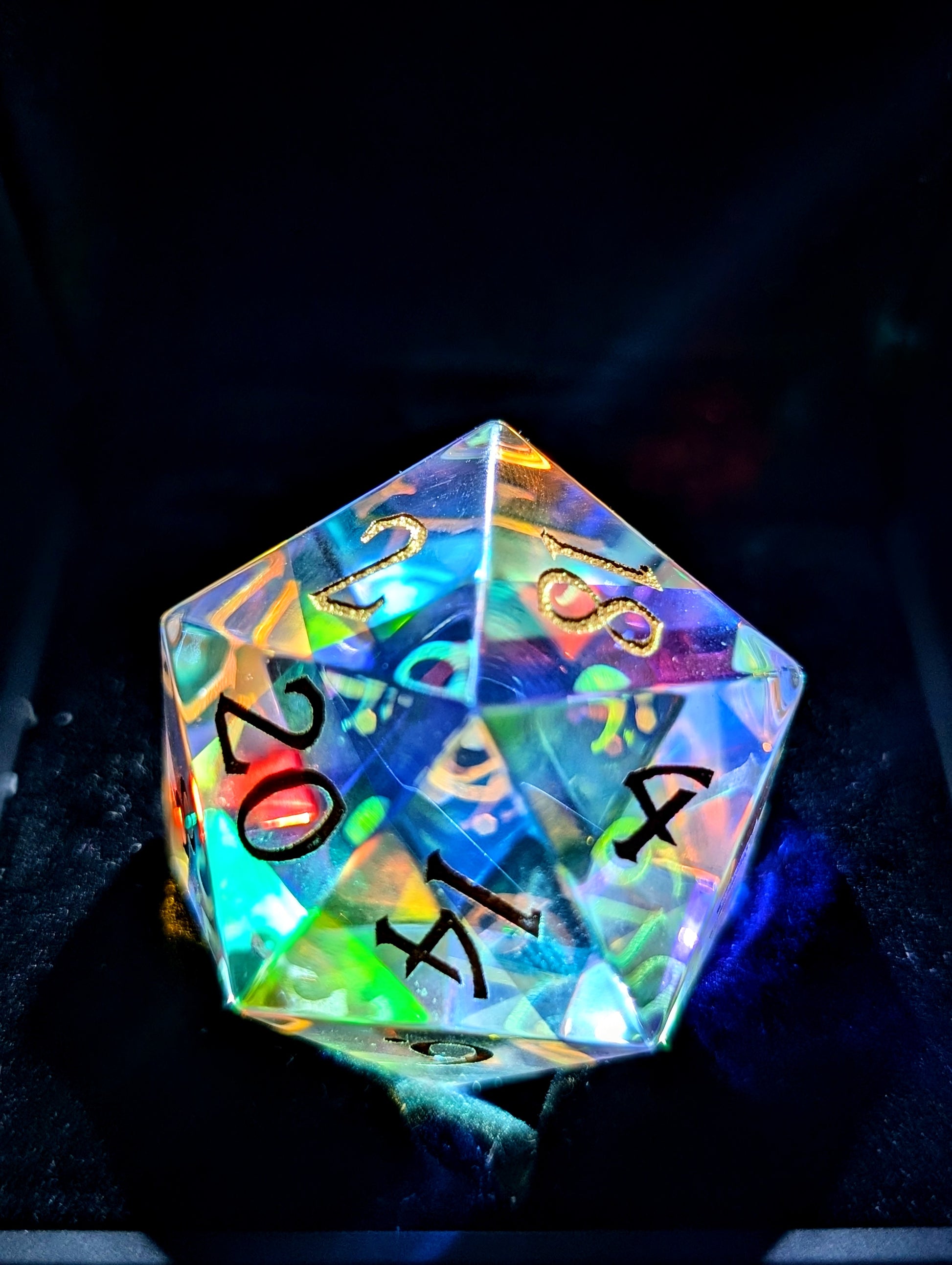 Divine Fire | Infinity Prism Glass | Single 33MM D20 - Emberglow Gaming