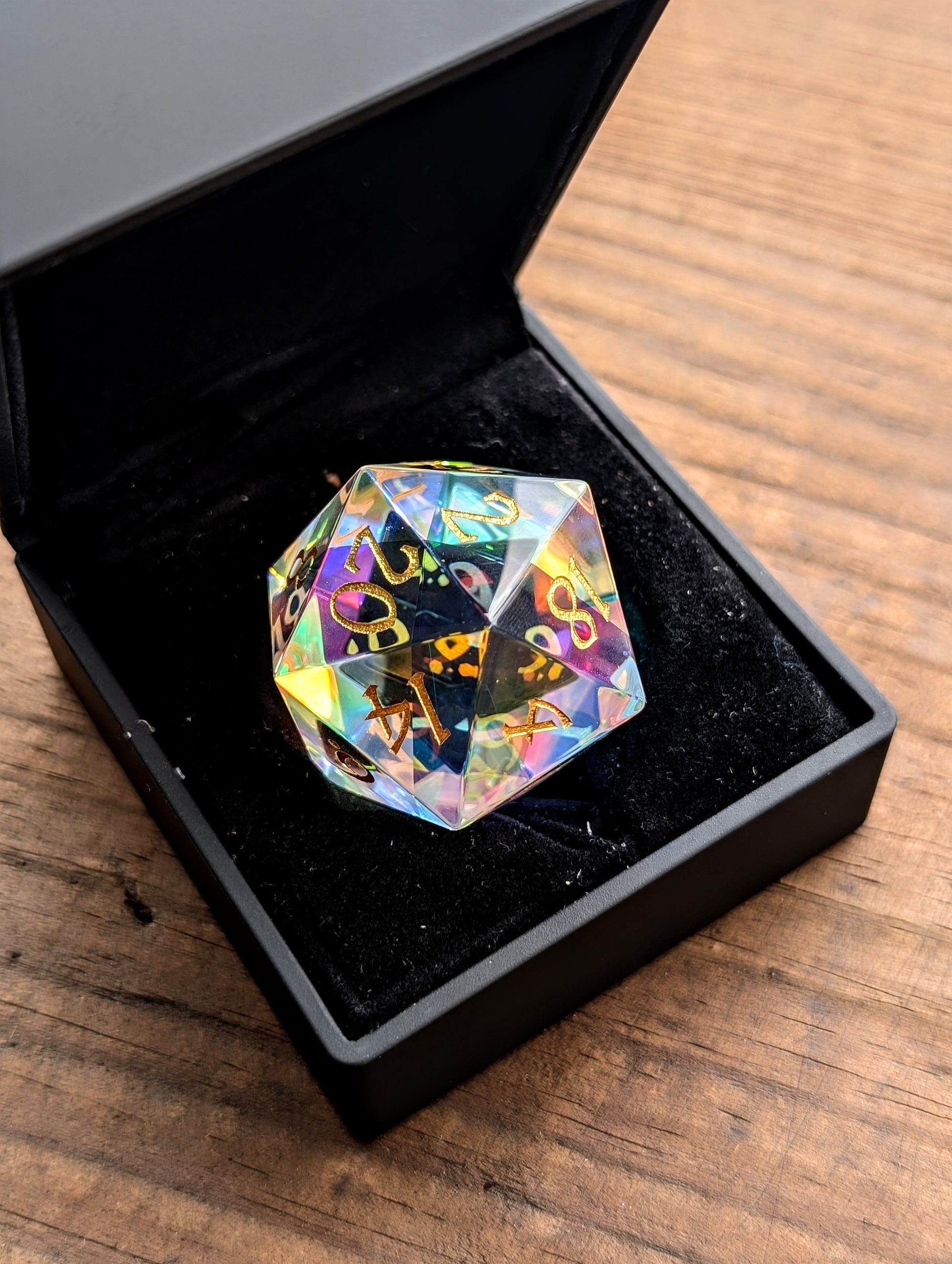 Divine Fire | Infinity Prism Glass | Single 33MM D20 - Emberglow Gaming