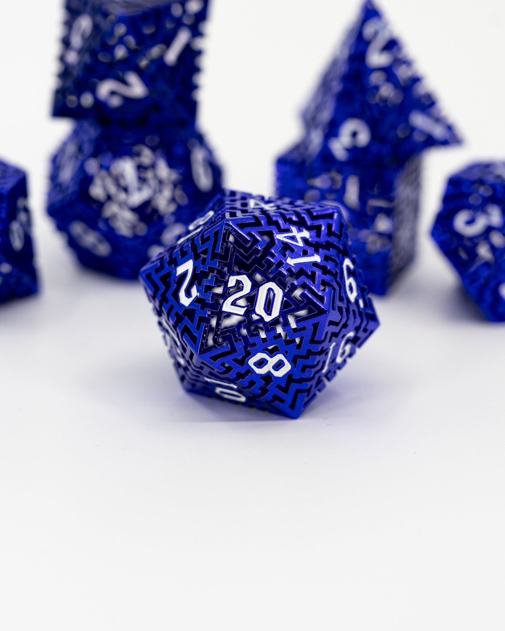 Hawara | Hollow Maze | 7 Piece Metal Dice Set - Emberglow Gaming