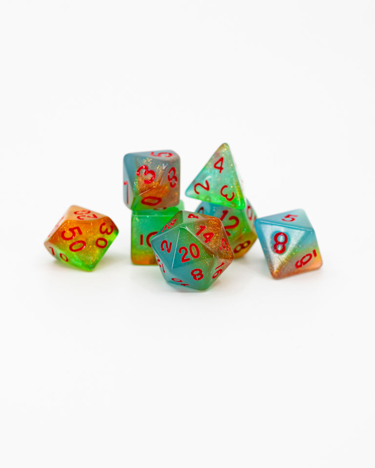 Wild Magic | 7 Piece Acrylic Dice Set - Emberglow Gaming