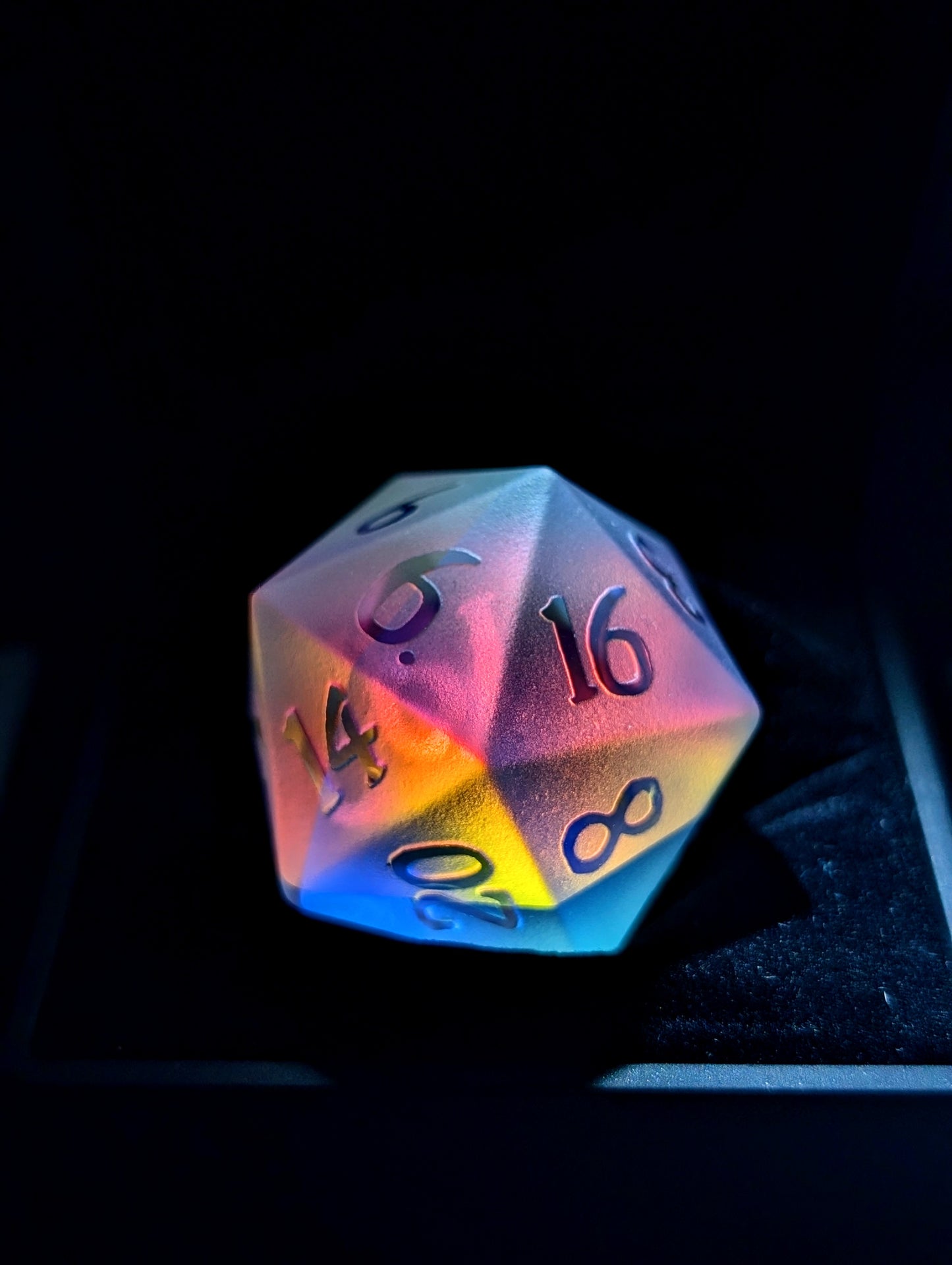 Hallowed Heavens | Frosted Infinity Prism Glass | Single 33MM D20 - Emberglow Gaming