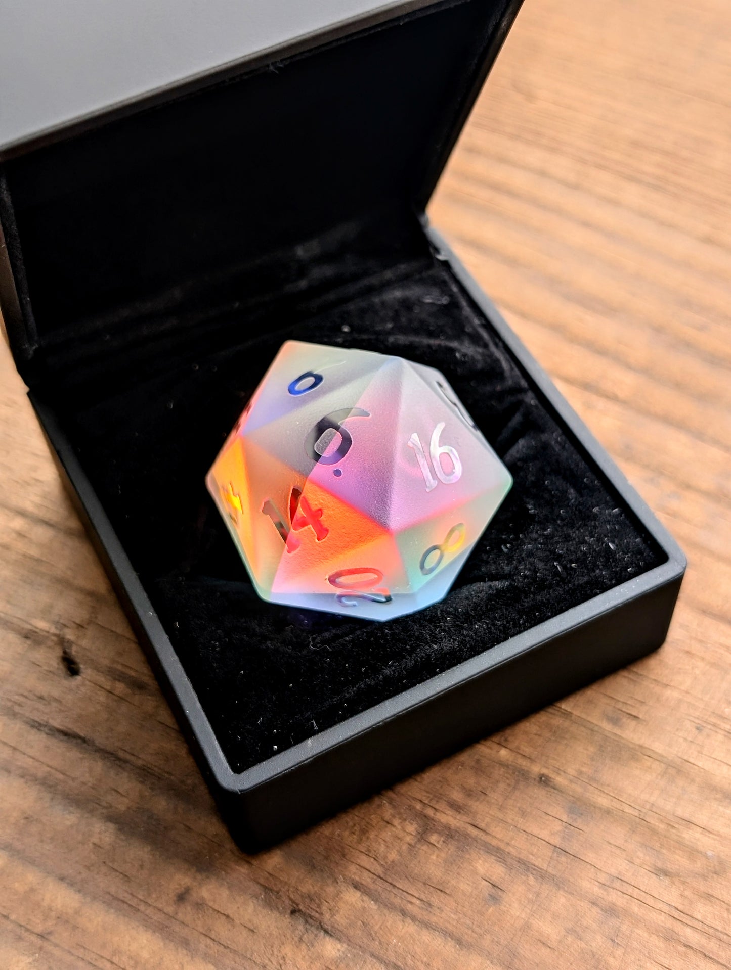 Hallowed Heavens | Frosted Infinity Prism Glass | Single 33MM D20 - Emberglow Gaming