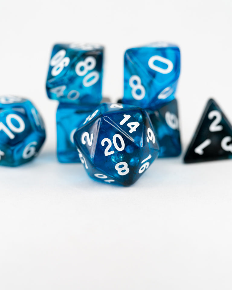 Waterstone | 7 Piece Acrylic Dice Set - Emberglow Gaming