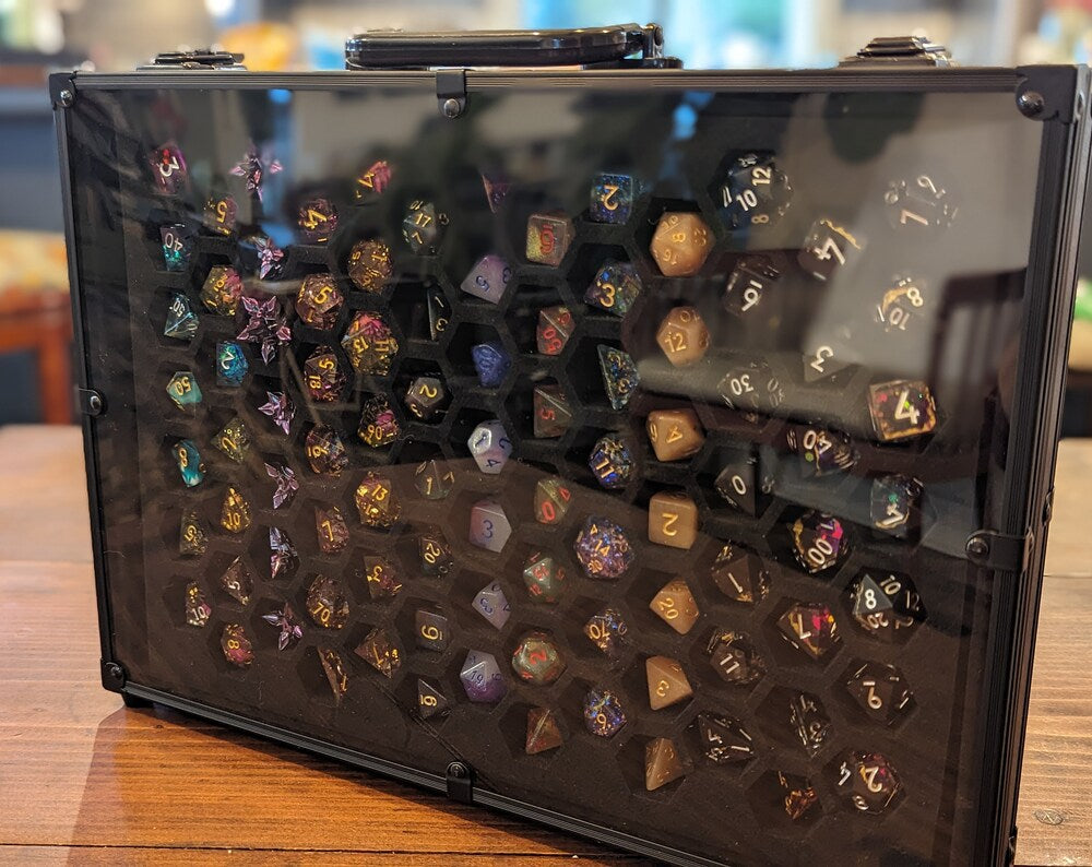 Chest of Hoarding | 26 Set Capacity | Plexi Glass Dice Display Case - Emberglow Gaming