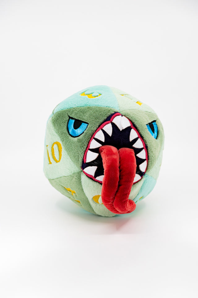 Luncky the Mimic - 8" Stuffed D20 Mimic Plushie - Emberglow Gaming