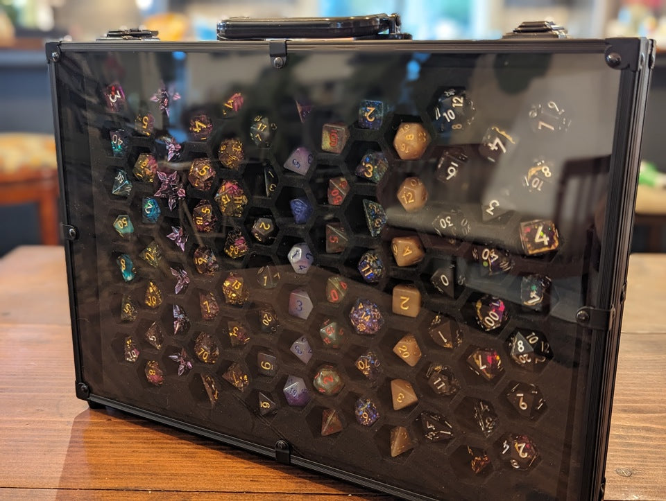 Chest of Hoarding | 26 Set Capacity | Plexi Glass Dice Display Case - Emberglow Gaming