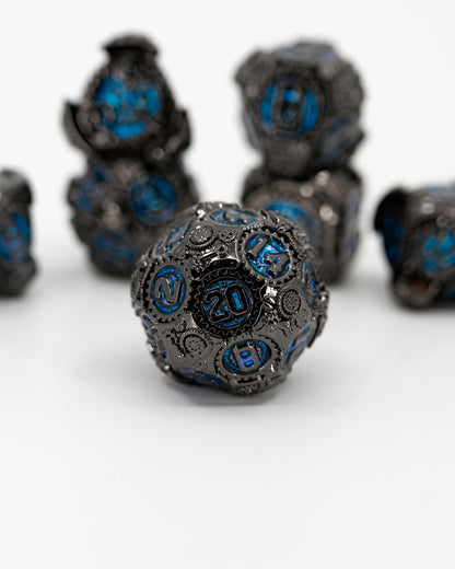 Nikola | 7 Piece Metal Dice Set - Emberglow Gaming