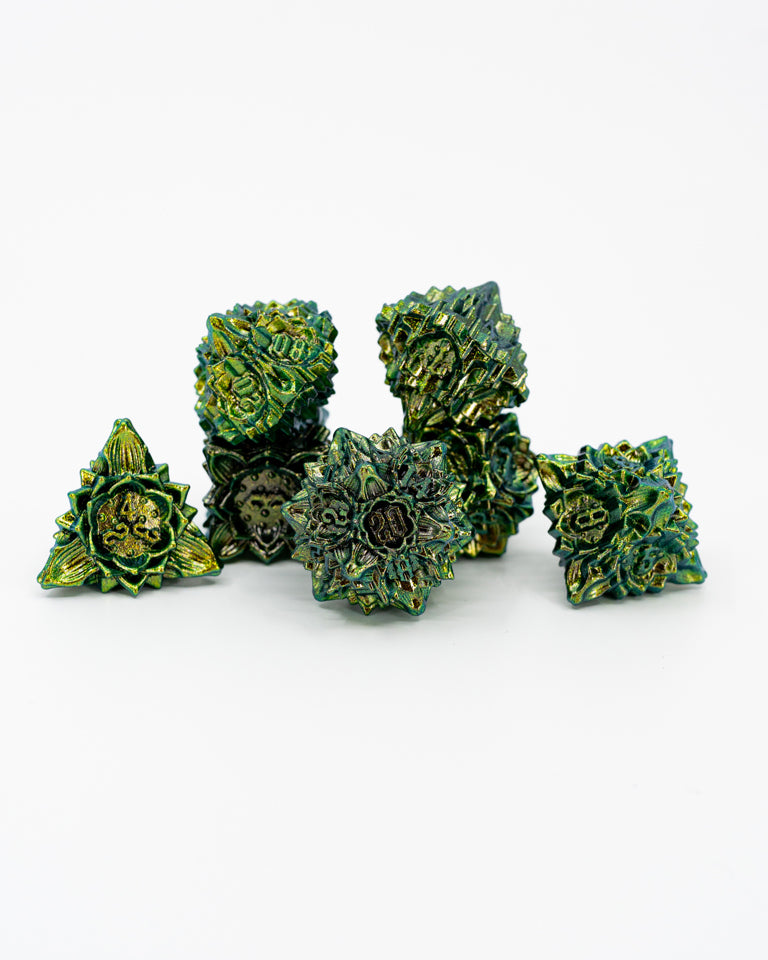 Fungal Spores | 7 Piece Metal Dice Set - Emberglow Gaming