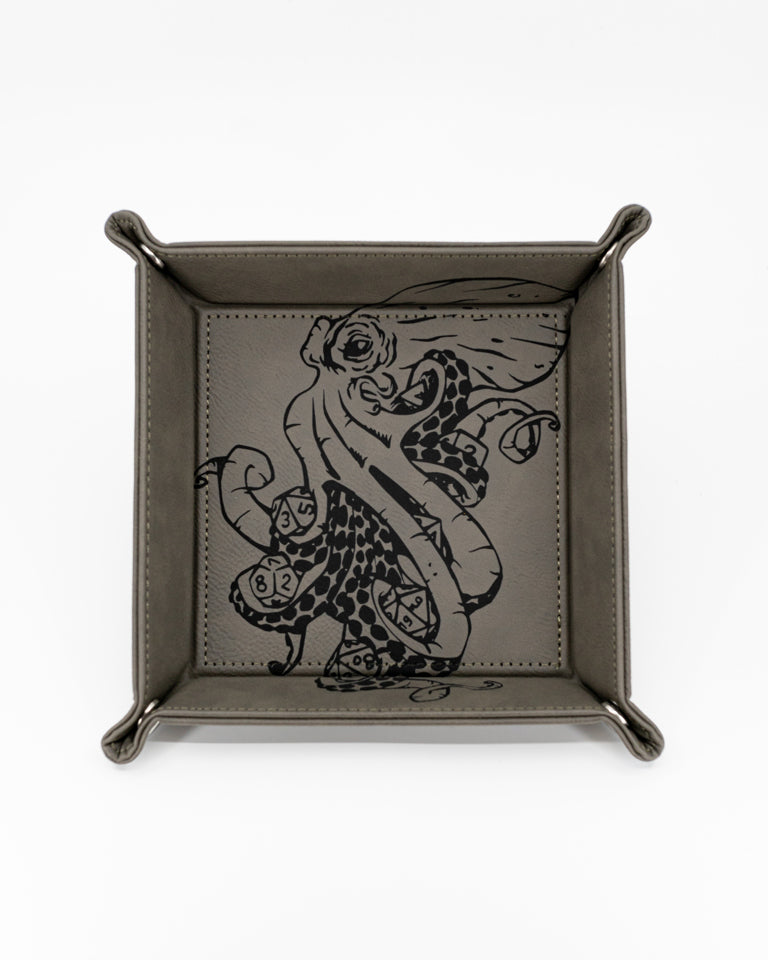 Kraken of Holding | Vegan Leather Dice Rolling Tray - Emberglow Gaming