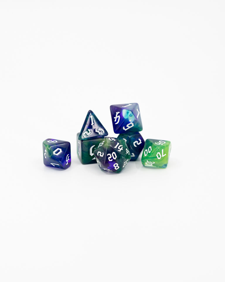 Maleficence | 7 Piece Acrylic Dice Set - Emberglow Gaming