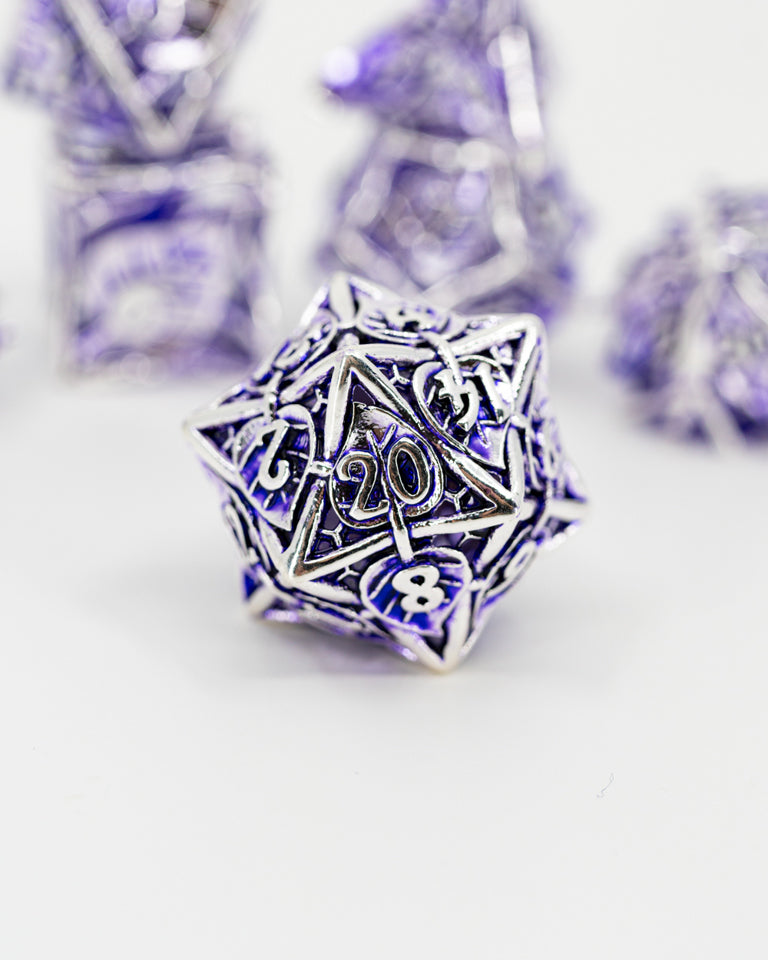 Evermet | Hollow | 7 Piece Metal Dice Set - Emberglow Gaming