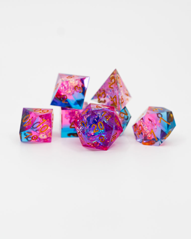 Drider's Remorse | 7 Piece Sharp Edge Dice Set - Emberglow Gaming