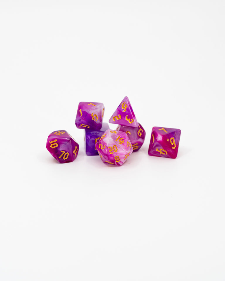 Augury | 7 Piece Acrylic Dice Set - Emberglow Gaming