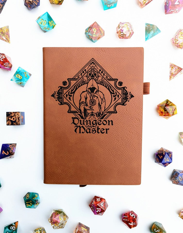 The Fate Twister | Vegan Leather Mini Dot Journal - Emberglow Gaming