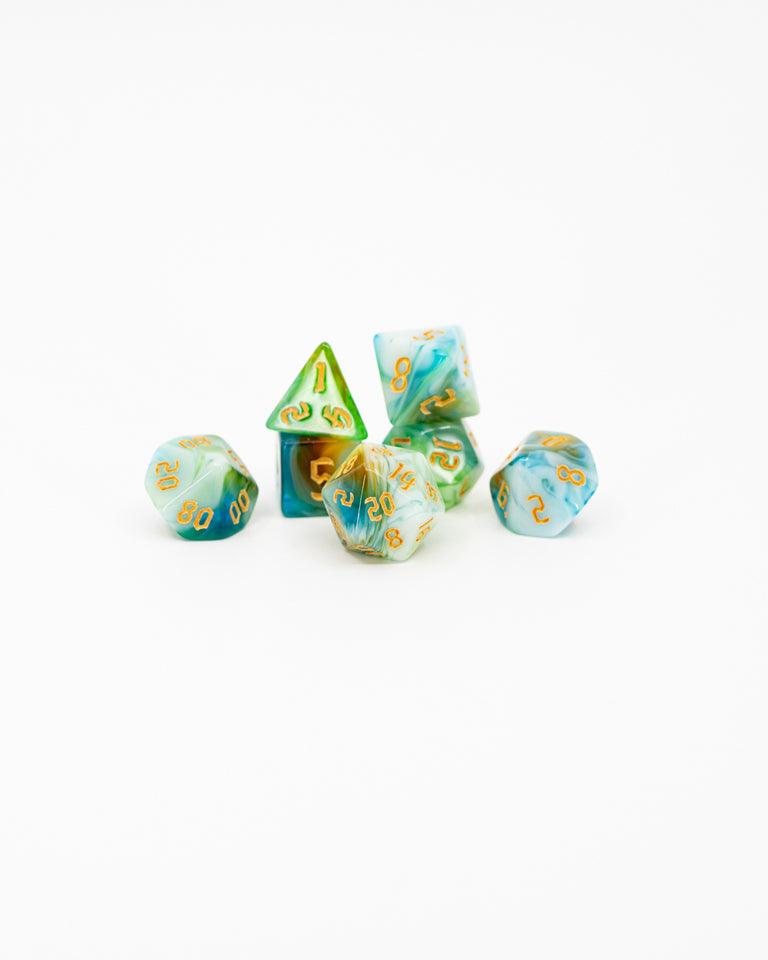 Zephyr Strike | 7 Piece Acrylic Dice Set - Emberglow Gaming