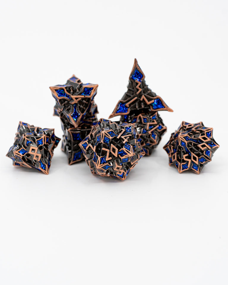 Shrine | 7 Piece Metal Dice Set - Emberglow Gaming