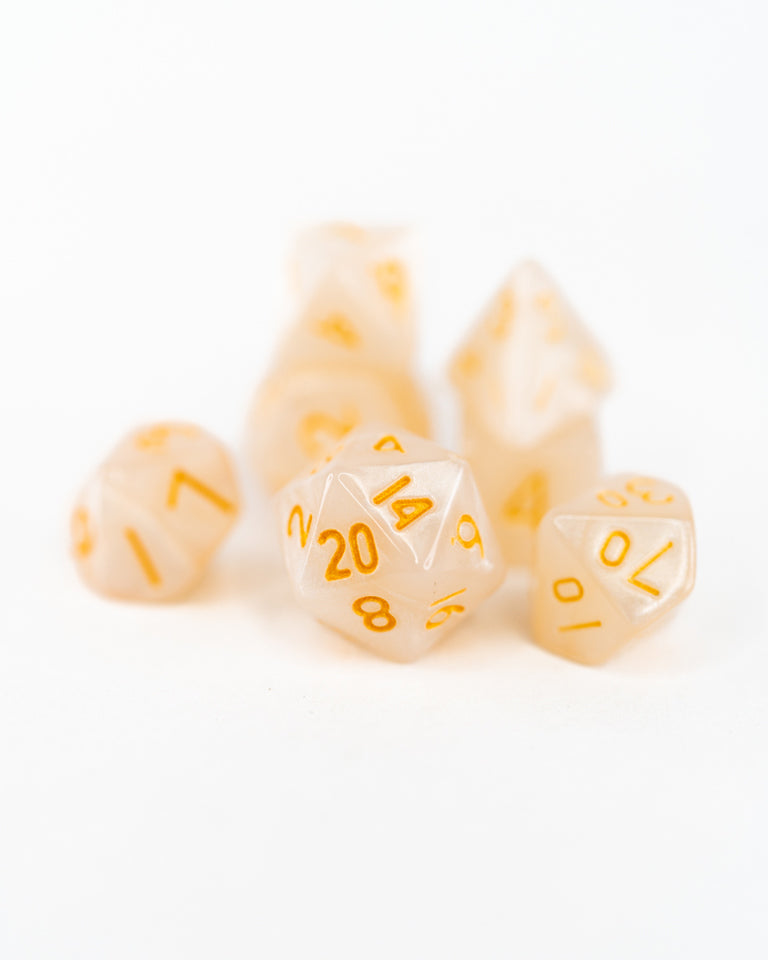 Owlcub | 7 Piece Mini Acrylic Polyhedral Dice Set - Emberglow Gaming