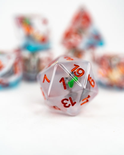 Definitely Not Totoro | 7 Piece Acrylic Inclusion Dice Set